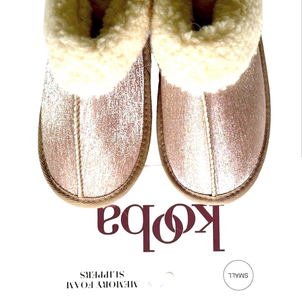 Kooba Women’s Slippers Small Memory Foam Pink Metallic NWT - Picture 2 of 5